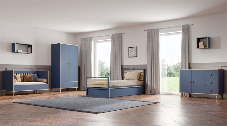 Großes Wandregal für Kinderzimmer NEW YORK blau - www.kids-ambiente.com